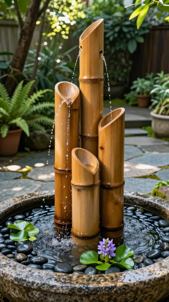 Tiered Bamboo Garden Fountain