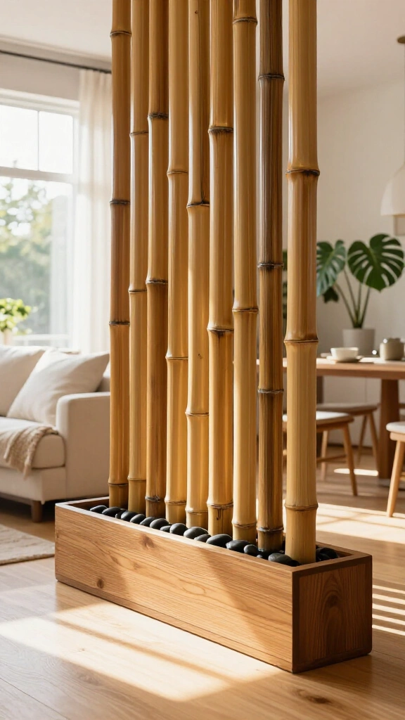 Bamboo Pole Room Divider