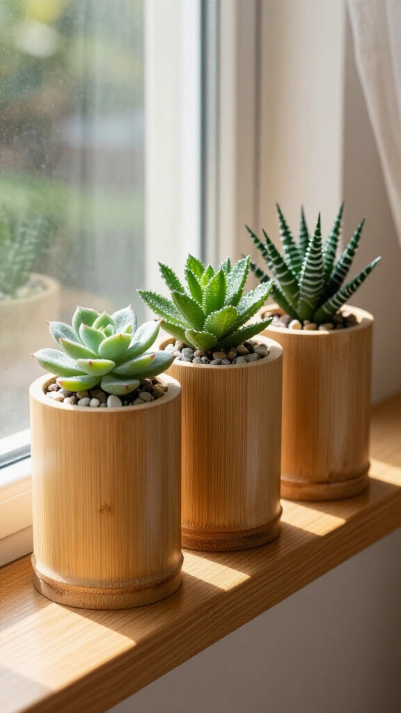 Tabletop Bamboo Succulent Planters