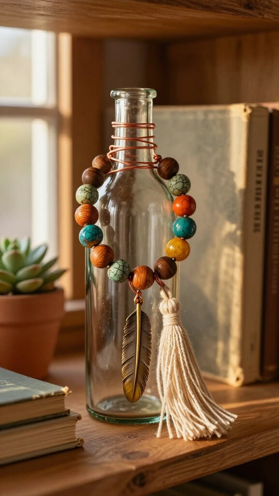 Bohemian Beaded Glass Bottles