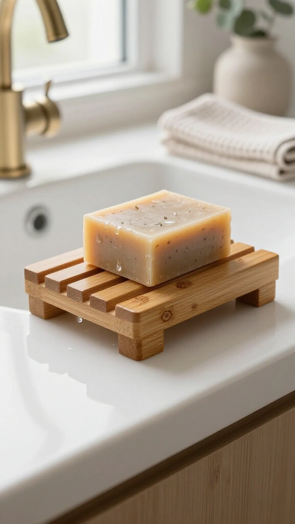 Eco-Friendly Bamboo Soap Dish