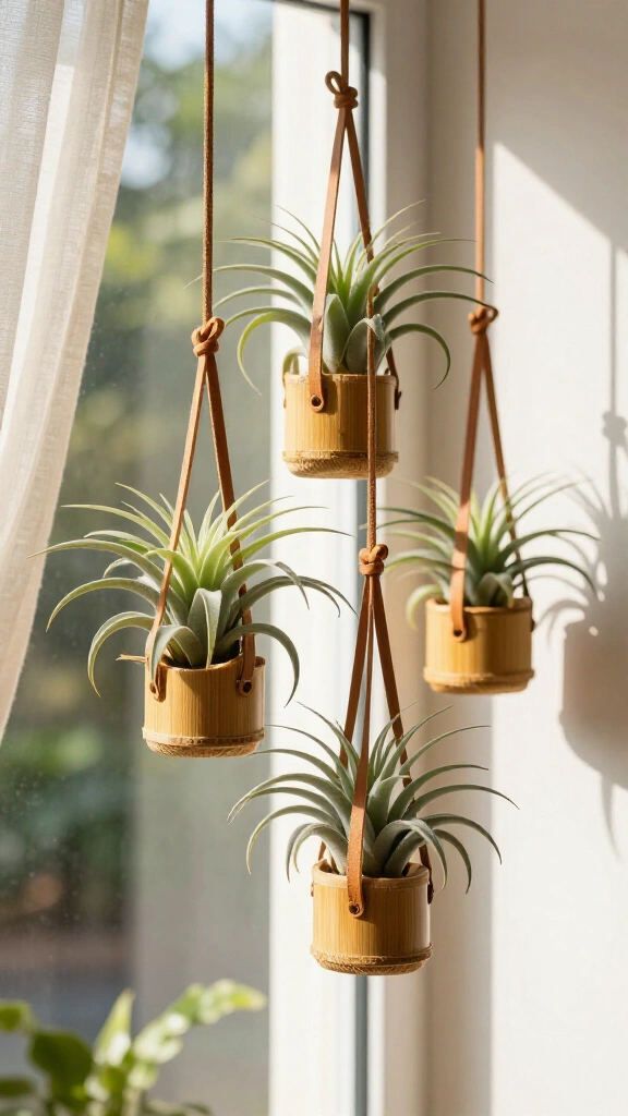 Hanging Bamboo Air Plant Hangers
