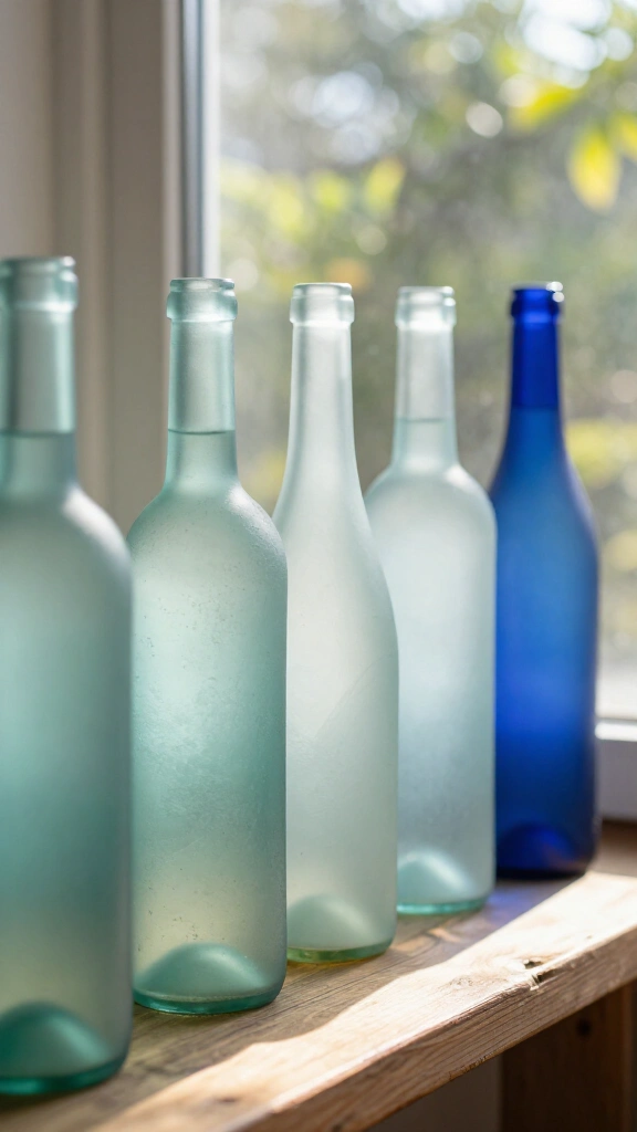 DIY Frosted Sea Glass Bottles