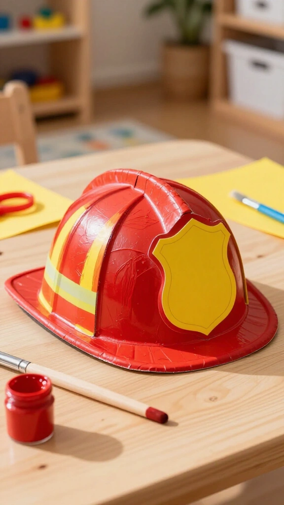 Paper Plate Firefighter Hat