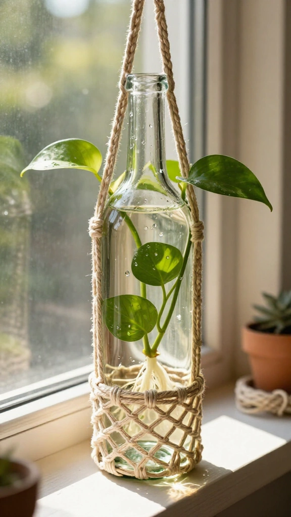 Macramé Bottle Plant Hangers