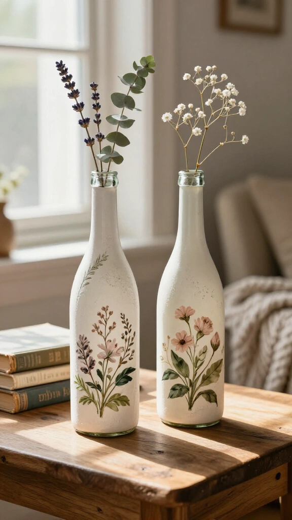 Decoupage Floral Vases