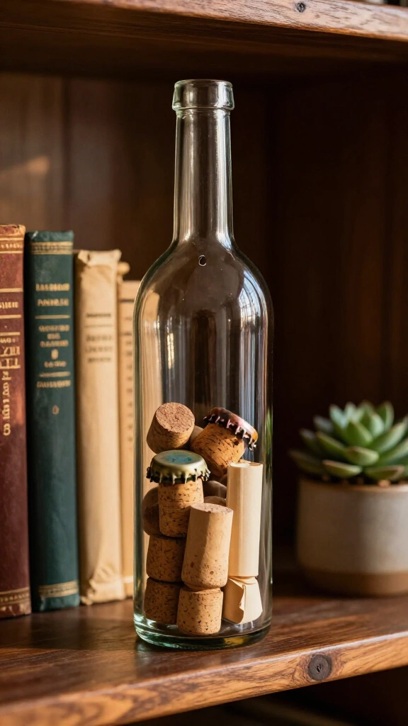 Cork and Bottle Cap Keepsake Jars