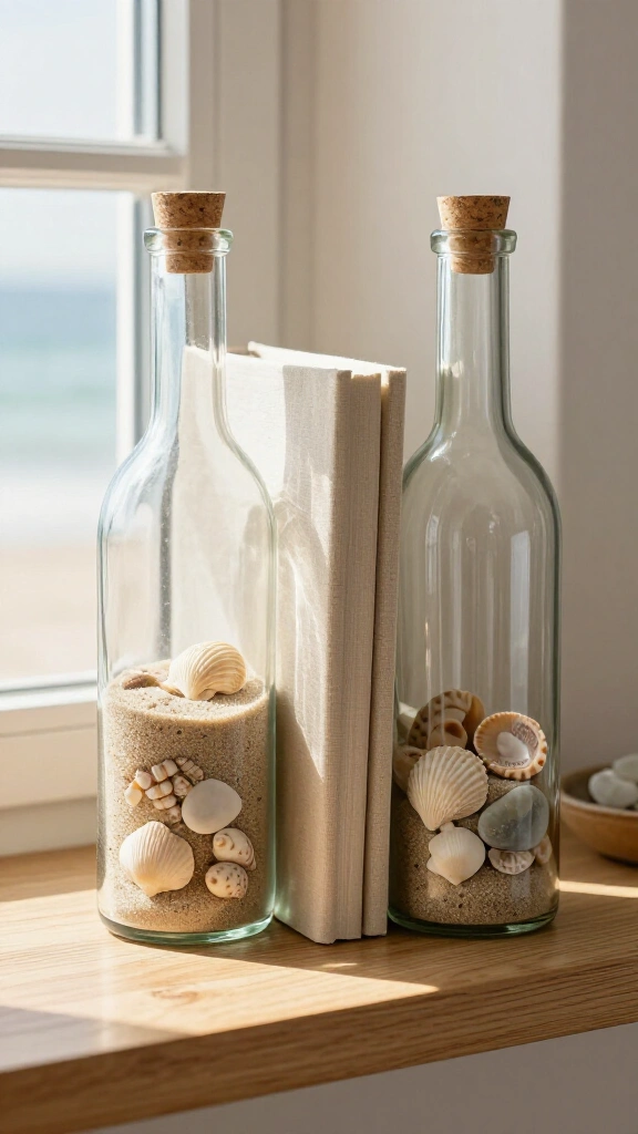 Coastal Sand and Shell Bookends