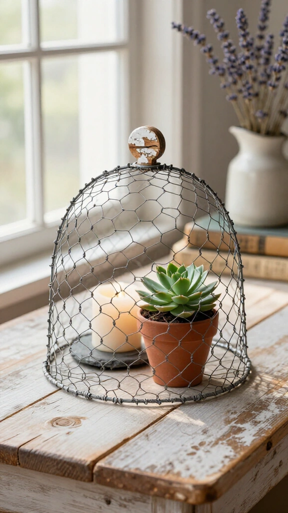 Rustic Chicken Wire Cloche