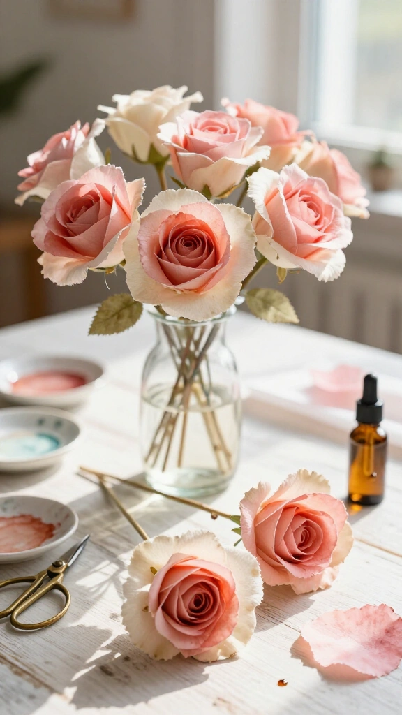 Coffee Filter Watercolor Roses