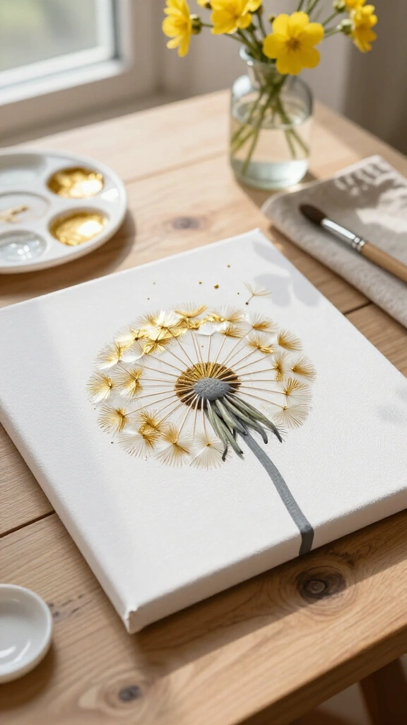 Fingerprint Dandelion Art Canvas