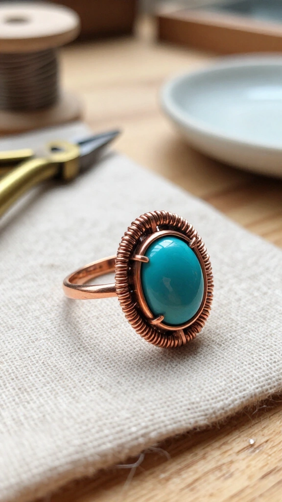Wire-Wrapped Herringbone Ring