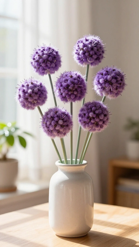 Fluffy Yarn Pom-Pom Alliums