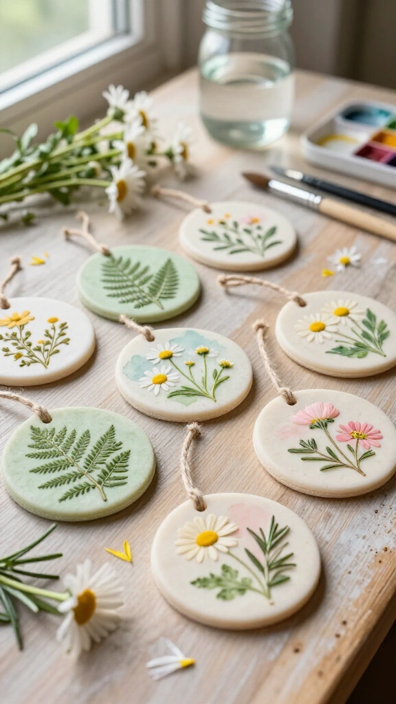 Botanical Imprint Salt Dough Ornaments