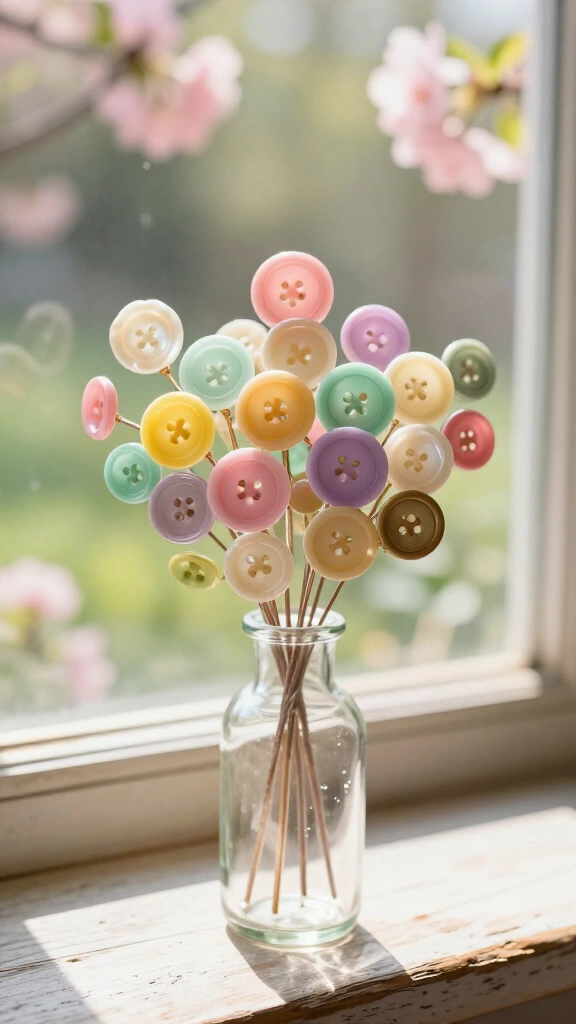 Vintage Button Bouquets