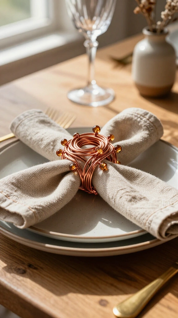 Nested Wire Spool Napkin Rings