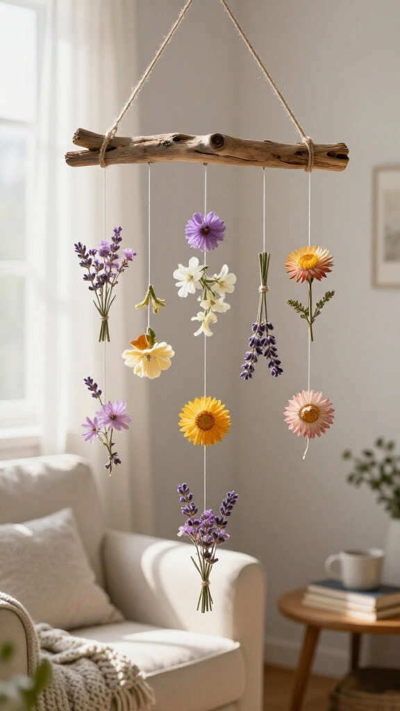 Hanging Wildflower Branch Mobile