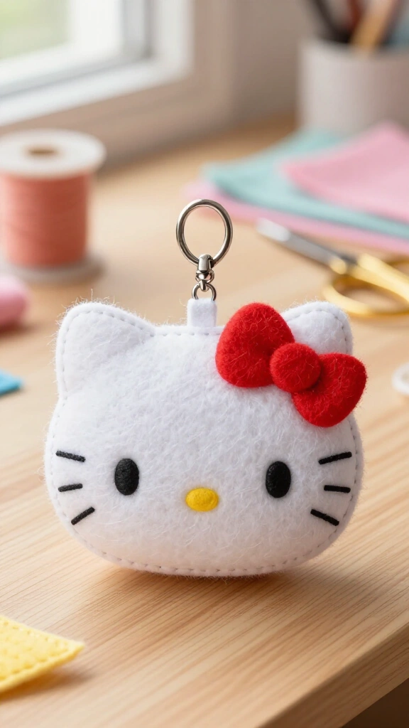 Hello Kitty felt plush keychain