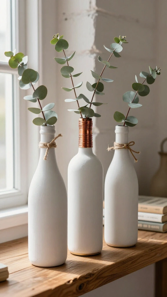 Upcycled Wine Bottle Vases