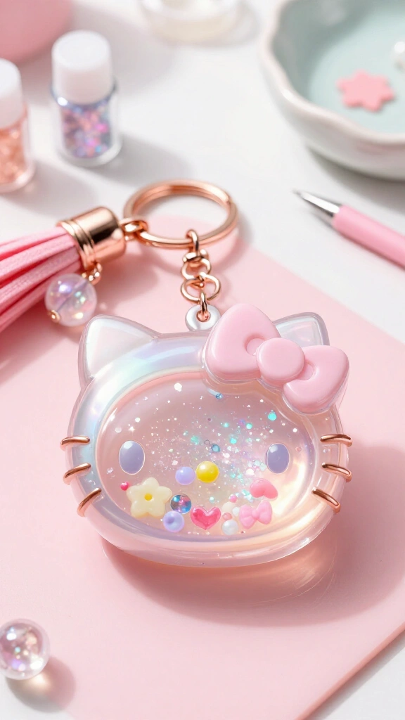 Resin shaker keychain charm
