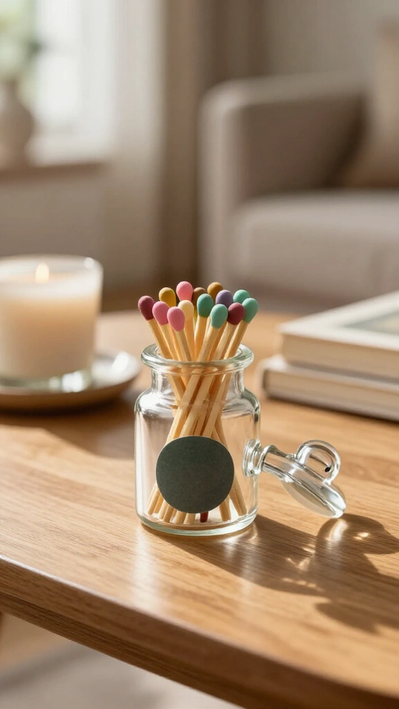 Decorative Match Jar with Strike Strip