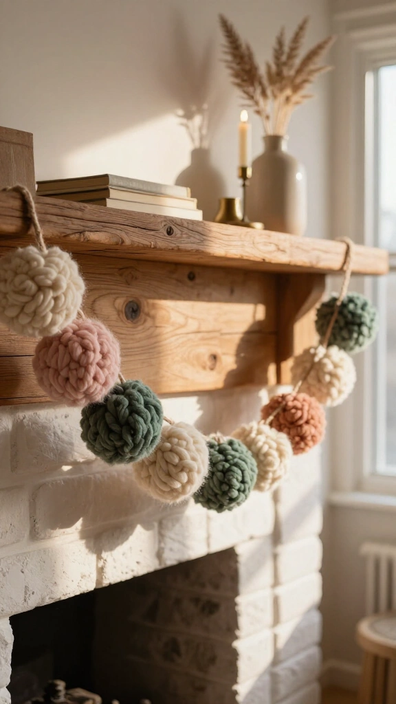 Chunky Yarn Pom-Pom Garland