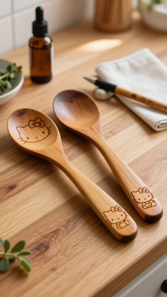 Custom wooden salad spoons