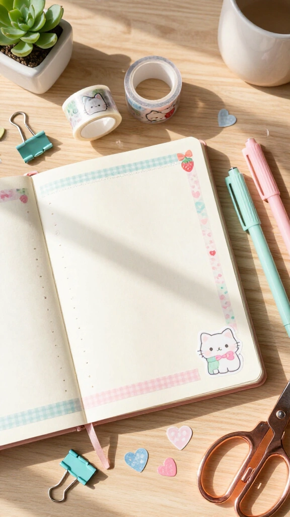 Washi tape decorated journal