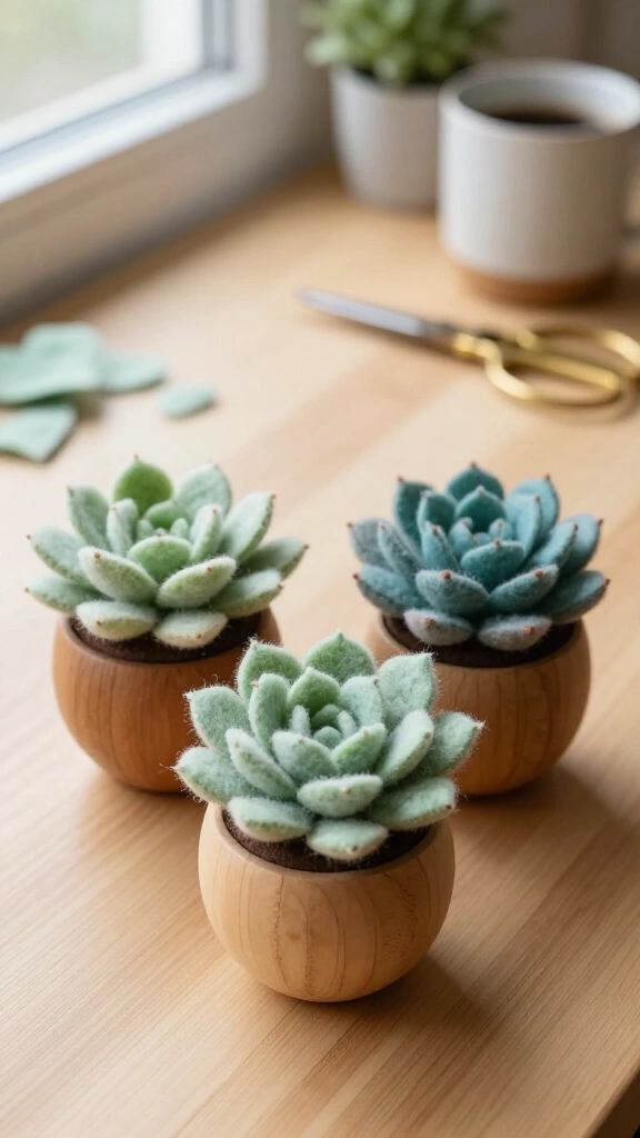 Felt Succulent Mini Planters