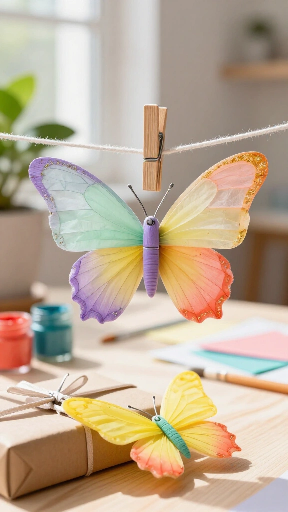Wooden clothespin flutterers