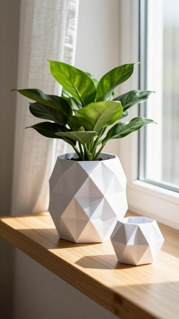 Faceted Geometric Planter Sleeves
