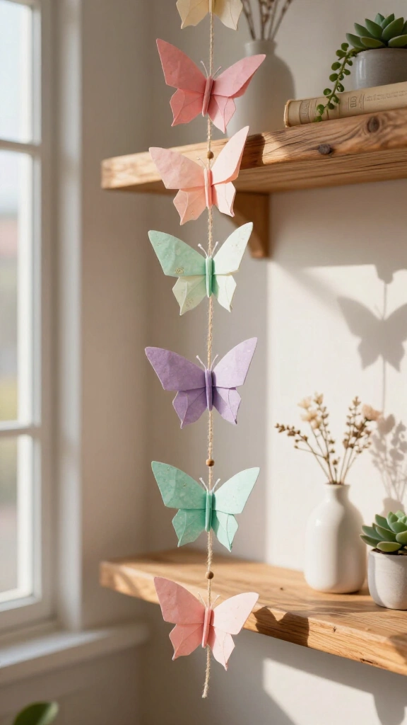 Fluttering Origami Butterfly Garland