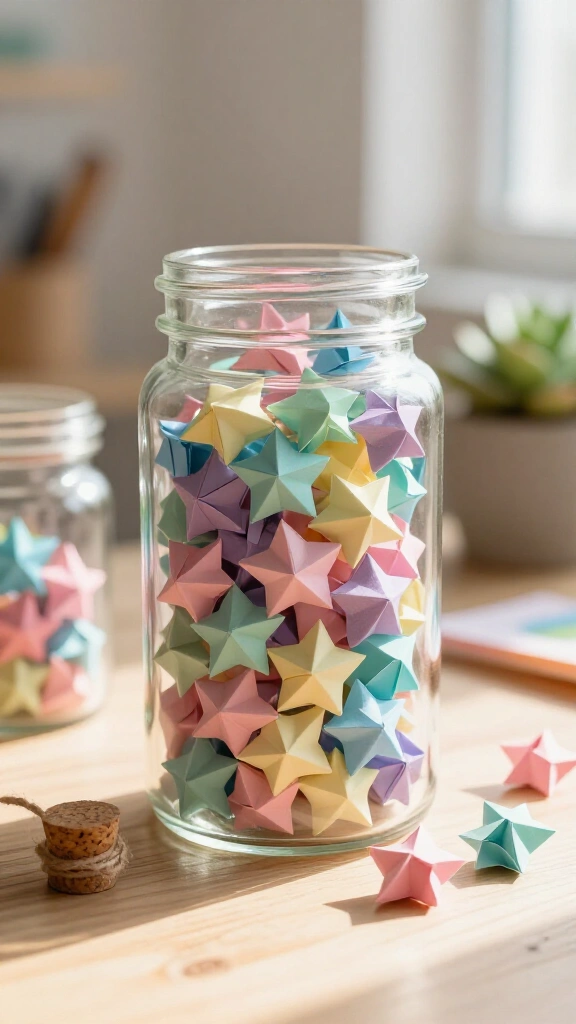 Lucky 3D Star-Filled Glass Jars