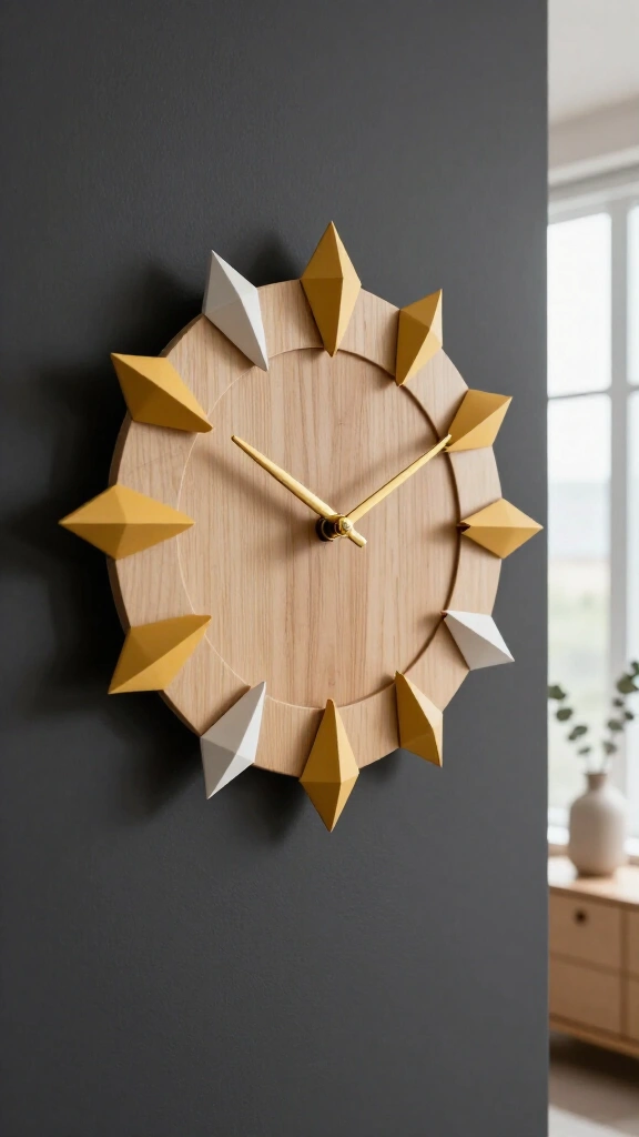 Minimalist Origami Clock Accent