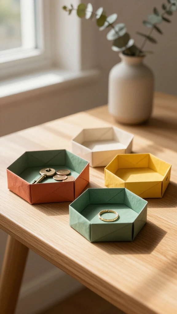 Hexagonal Origami Catchall Dishes