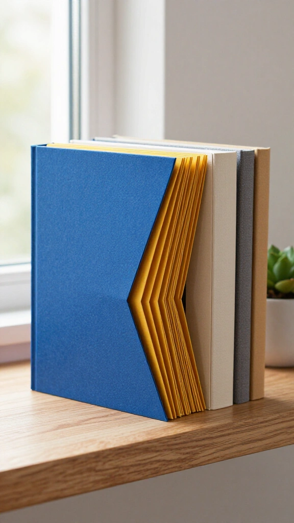 Accordion-Folded Geometric Bookends