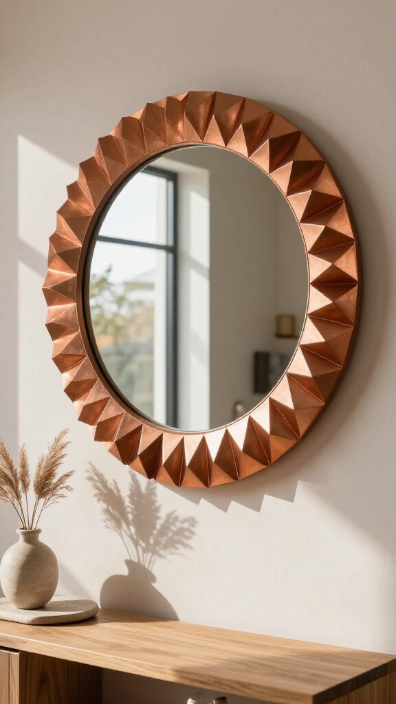 Folded Paper Geometric Mirror Trim
