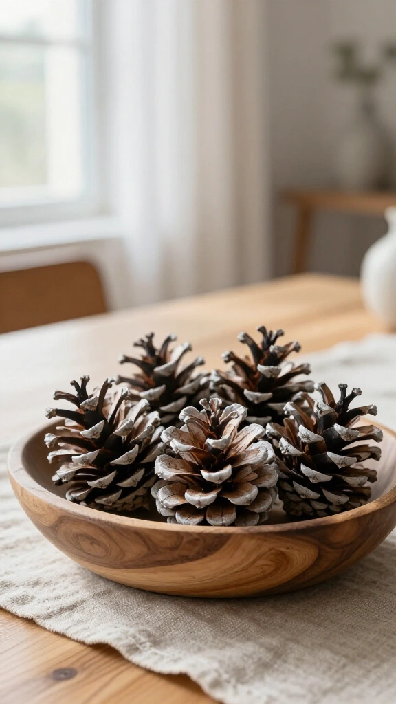 Bleached pine cone centerpiece