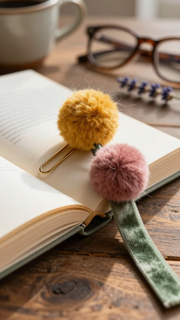 Fluffy Pom Pom Bookmark