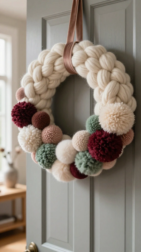 Year-Round Pom Pom Wreath