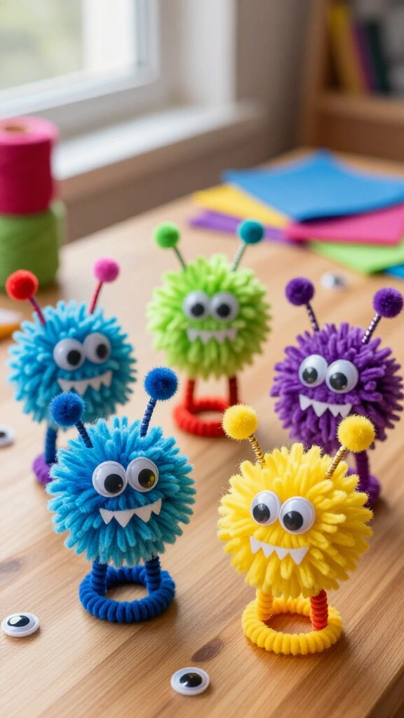 Pom Pom Monster Finger Puppets
