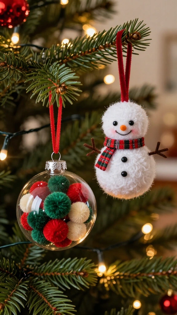 Pom Pom Holiday Ornaments