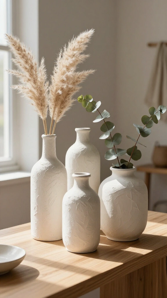 Plaster Dipped Vase Makeovers