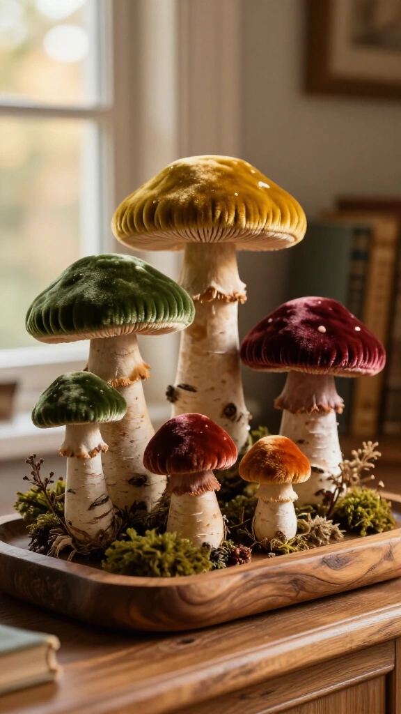Velvet Mushroom Sculptures