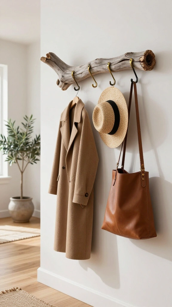 Minimalist Driftwood Coat Rack