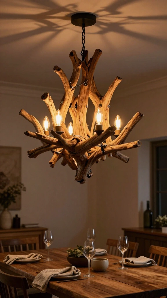 Dramatic Driftwood Chandelier