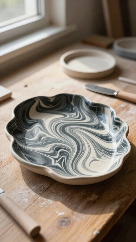 Marbled Clay Serving Platter