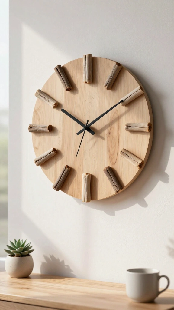 Driftwood Clock Face