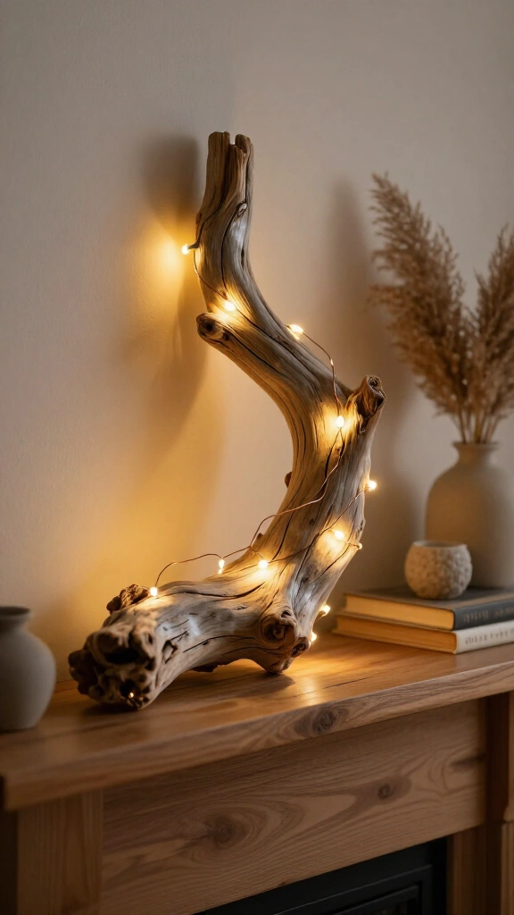 Driftwood & Fairy Lights Garland