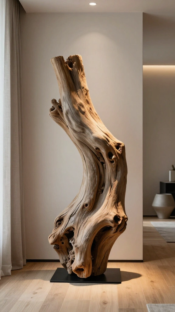 Massive Driftwood Floor Sculpture